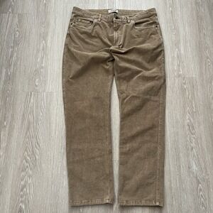 Rowm Pants Mens 38x32 Brown Tan Corduroy Casual Chino Stretch